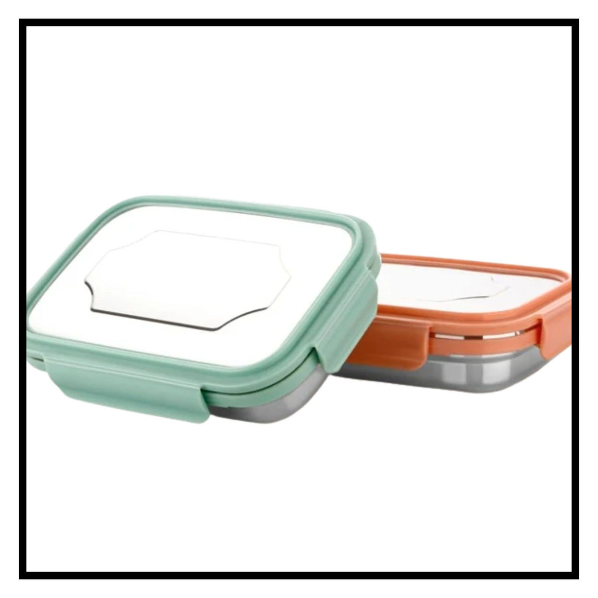 Stainless steel insulated airtight leak proof lunch box mint green orange