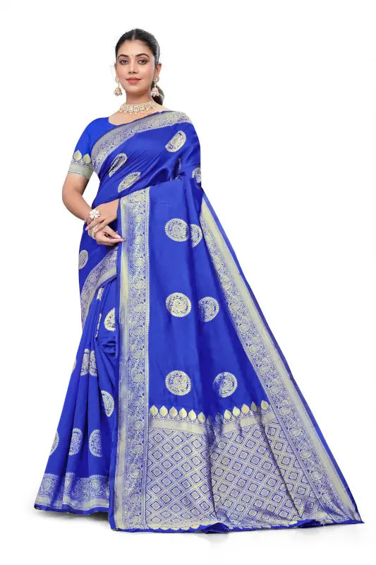 Banarasi Silk Saree  The Royal Blue Majesty Edition ( blue, OS )