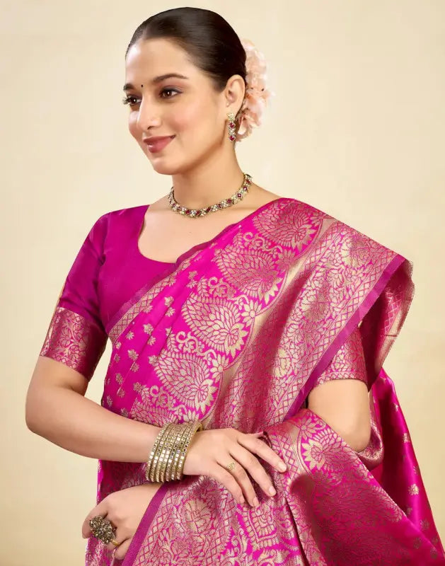 Jacquard Saree  Everyday Elegance Collection ( pink, OS )