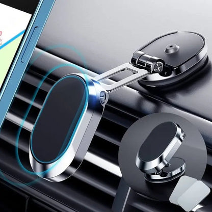 360 Degree Rotating Magnetic Car Phone Holder | Metal Folding Car Phone Holder | New Alloy Folding Magnetic Car Phone Holder (Pack of 1) ( default, Standard ).