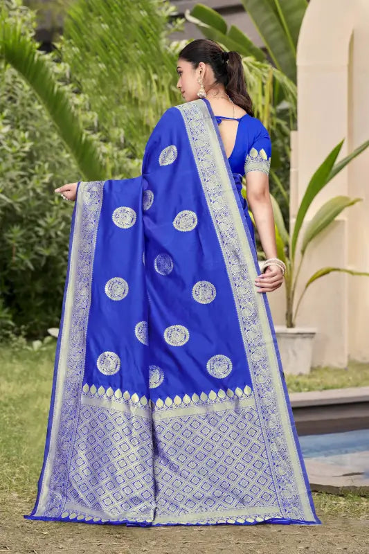 Banarasi Silk Saree  The Royal Blue Majesty Edition ( blue, OS )