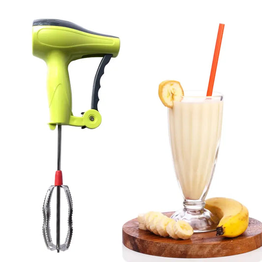 Power Free Manual Hand Blender with Stainless Steel Blades, Milk Lassi Maker, Egg Beater Mixer Rawai ( default, Standard )
