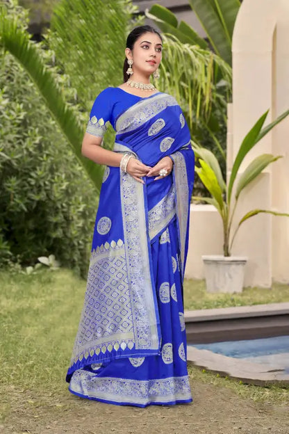 Banarasi Silk Saree  The Royal Blue Majesty Edition ( blue, OS )