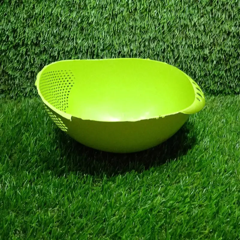 Virgin Rice Bowl Durable Plastic Strainer, Water Strainer | Vegetable & Fruits Washing Bowl ( default, Standard ).