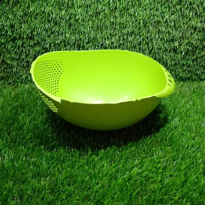 Virgin Rice Bowl Durable Plastic Strainer, Water Strainer | Vegetable & Fruits Washing Bowl ( default, Standard ).